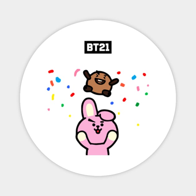 bt21 bts exclusive design 12 Magnet by Typography Dose